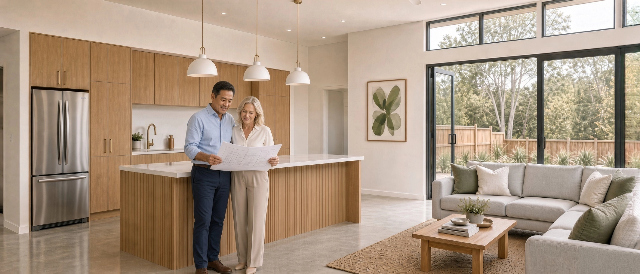 Investors reviewing property plans at a table